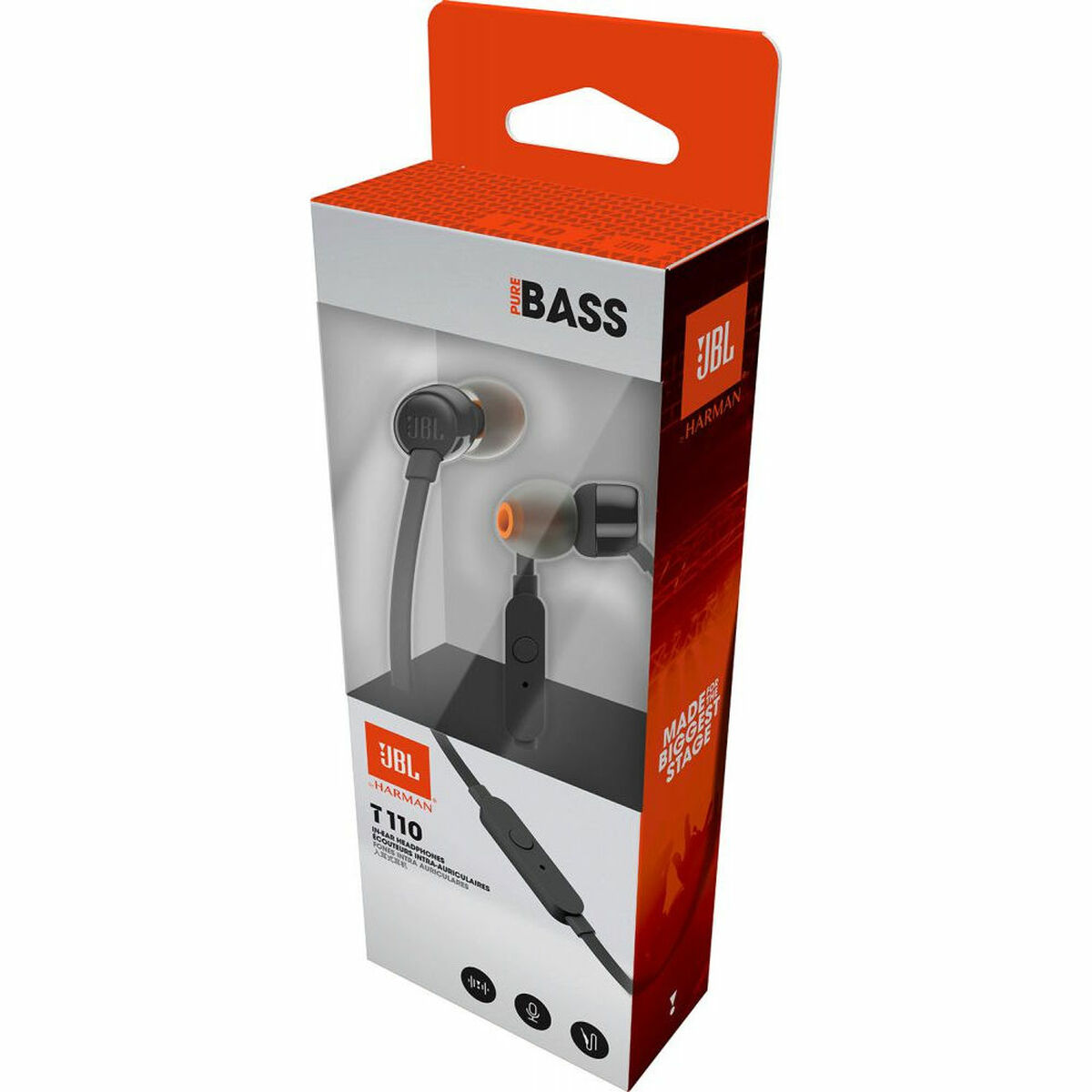 In ear headphones JBL T110 Melns